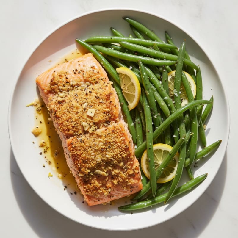 Lemon-Herb Roasted Salmon with Green Beans