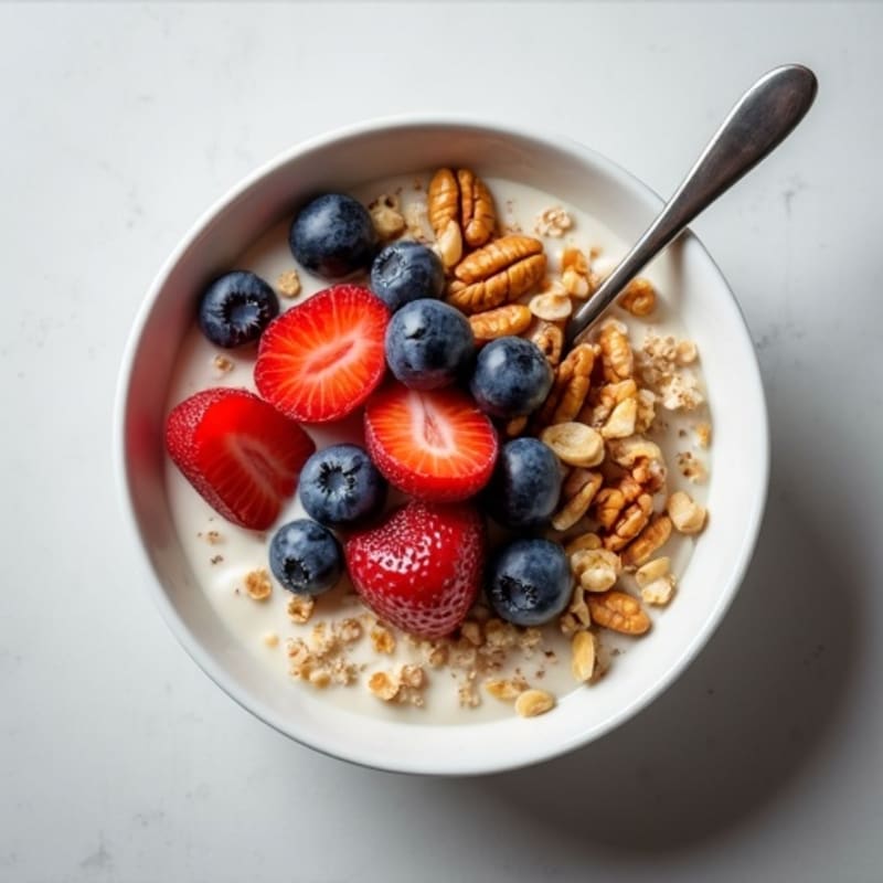 Creamy Protein Oats with Berries and Nuts