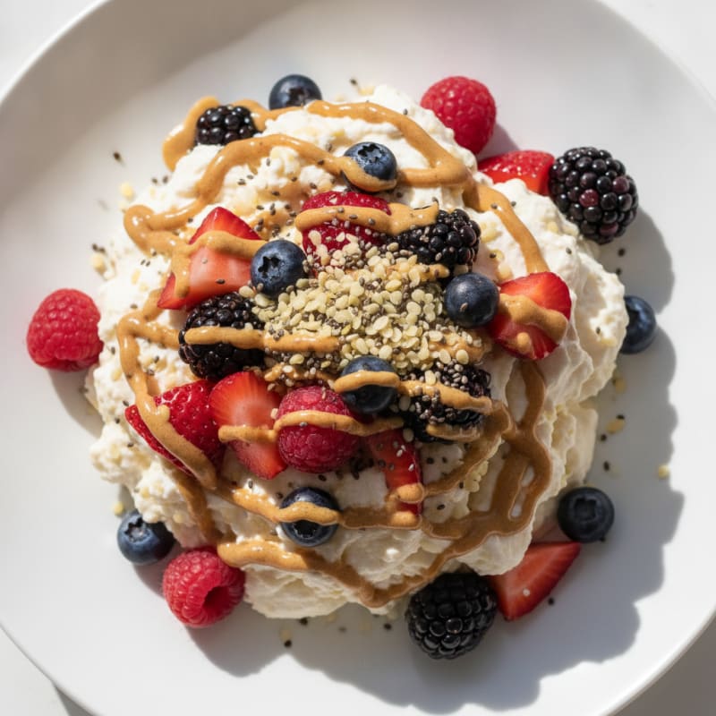 Silky Greek Yogurt Protein Mousse with Fresh Berries