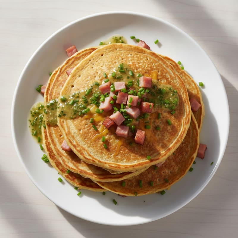 Savory Ham and Cheddar Pancakes