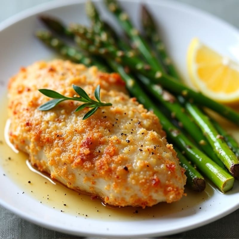 Sheet Pan Crispy Lemon Chicken with Roasted Asparagus