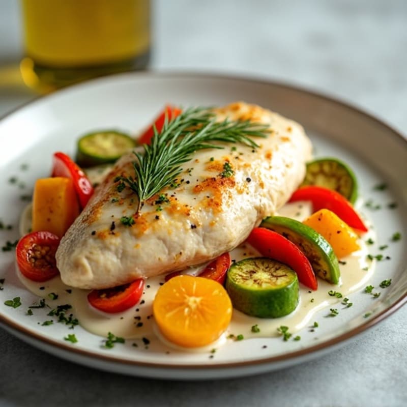 Creamy Coconut Chicken with Roasted Vegetables