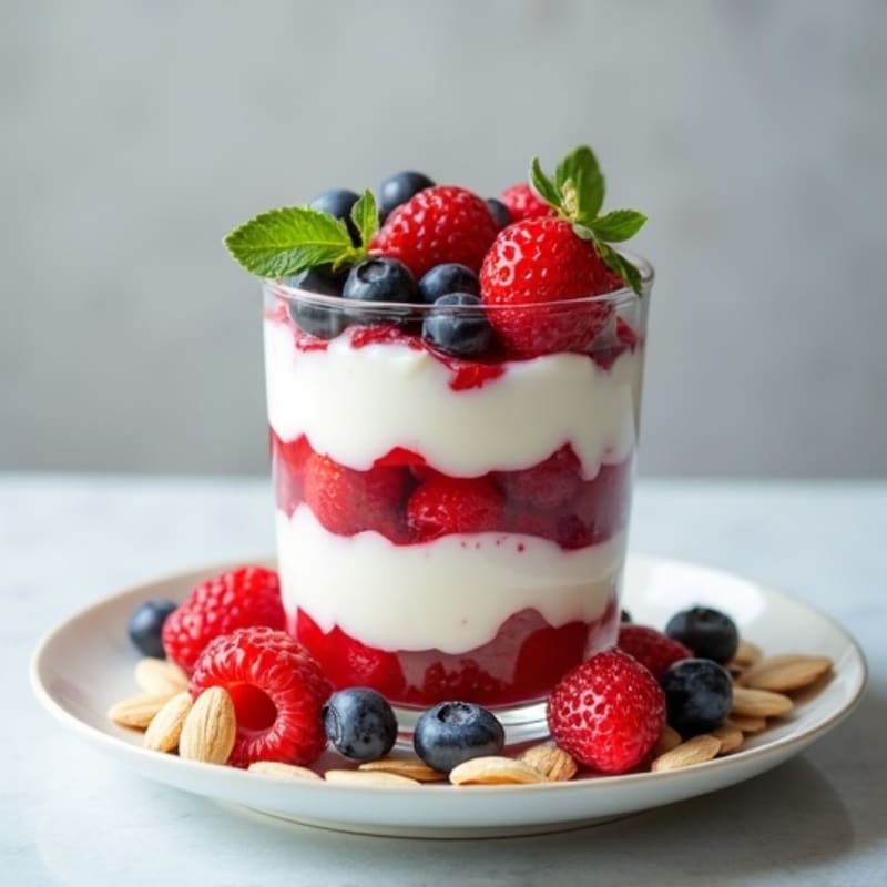 Greek Yogurt Protein Parfait with Mixed Berries