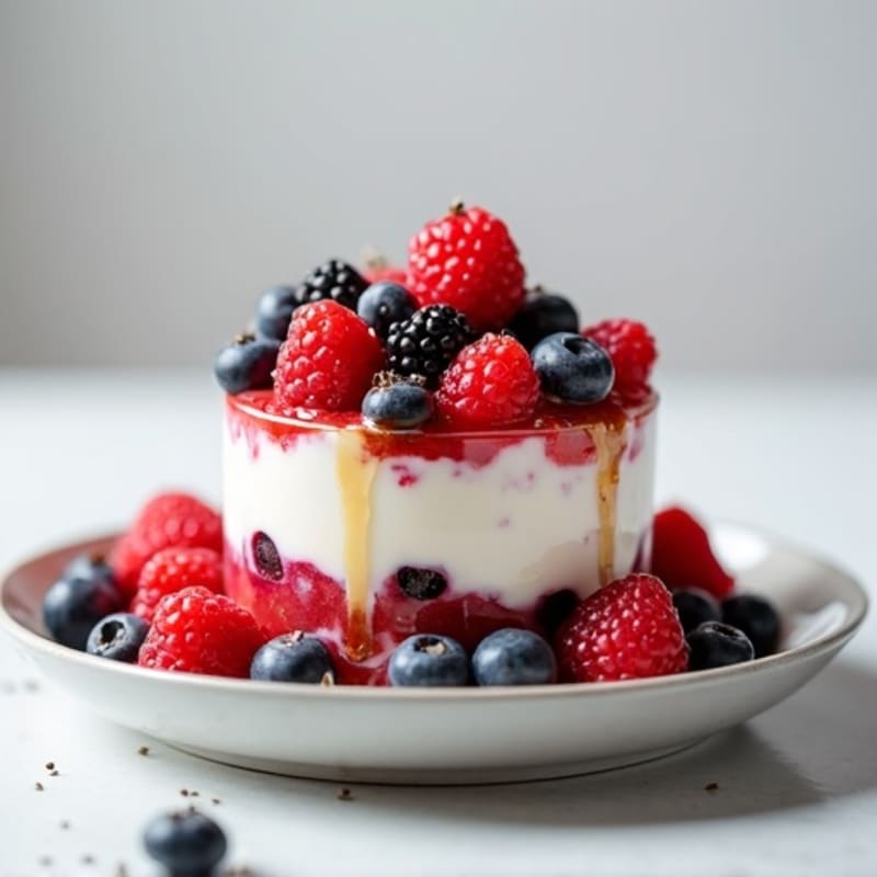Greek Yogurt Protein Parfait with Mixed Berries