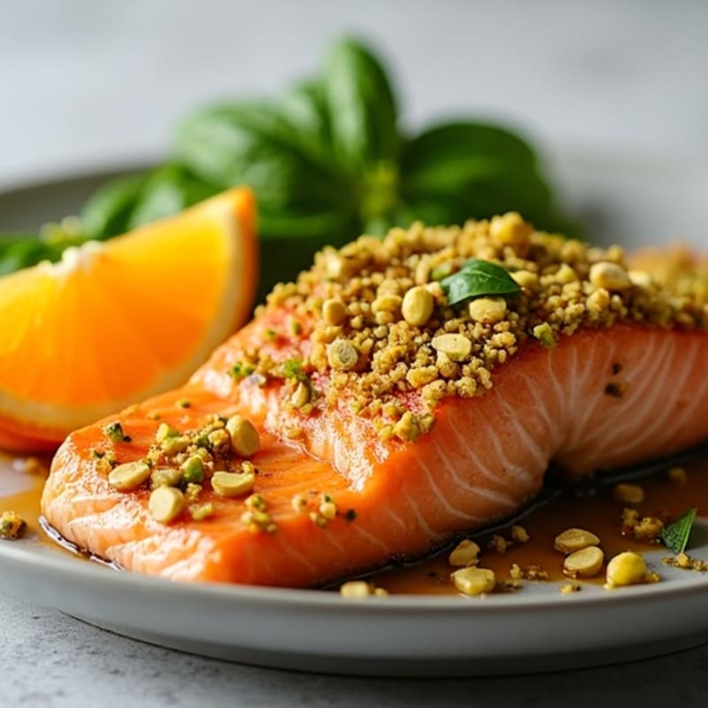 Crispy Pistachio-Crusted Salmon with Citrus-Ginger Glaze