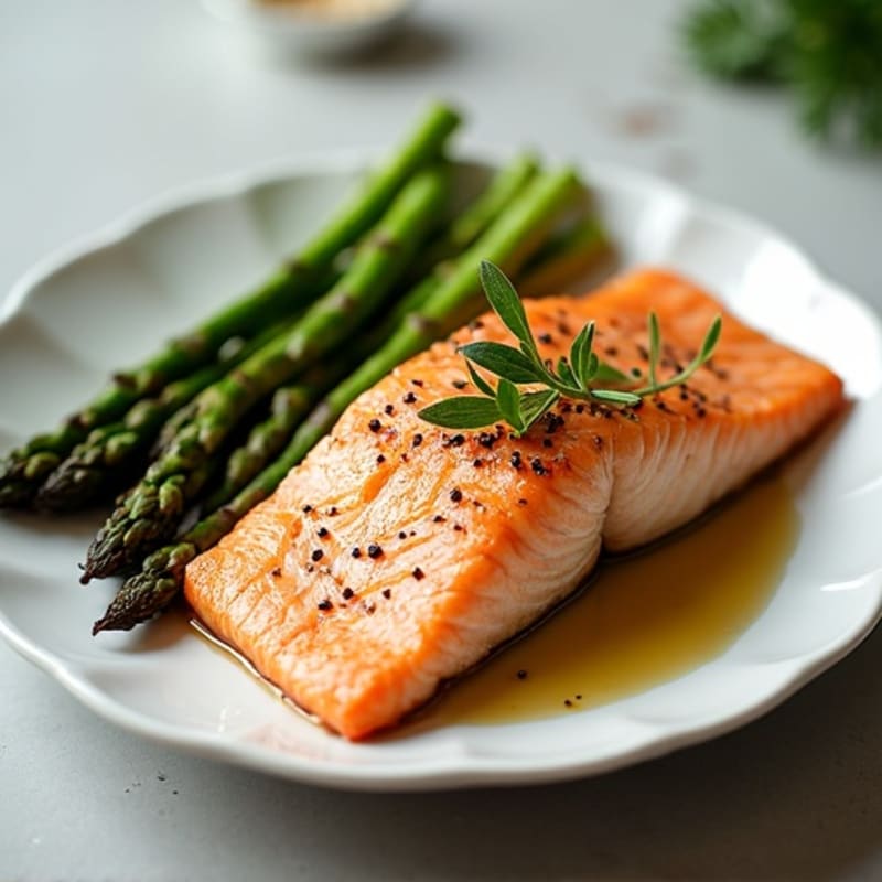 Flaky Baked Salmon with Roasted Asparagus