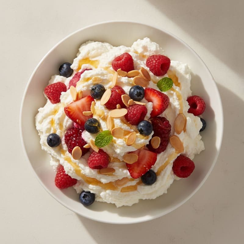 Greek Yogurt Protein Mousse with Mixed Berries