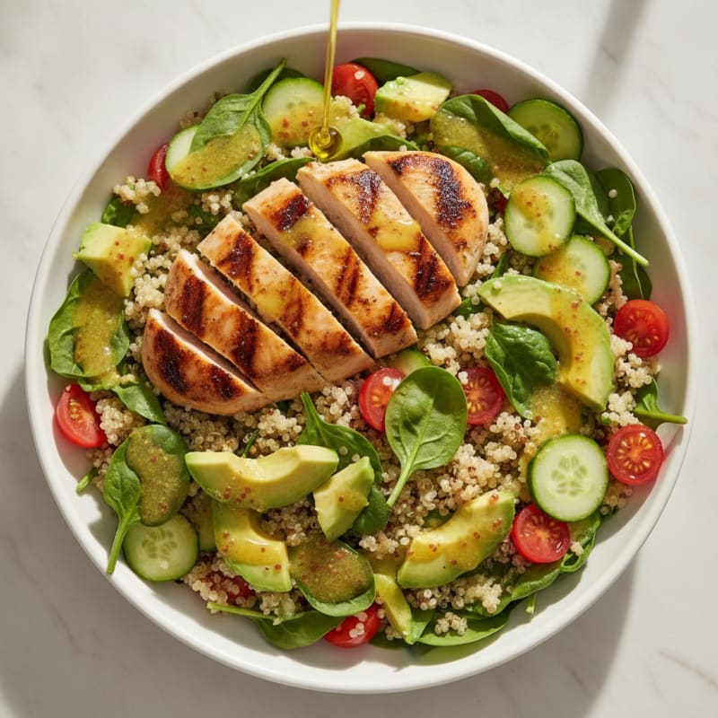 Grilled Chicken and Quinoa Salad with Lemon Vinaigrette