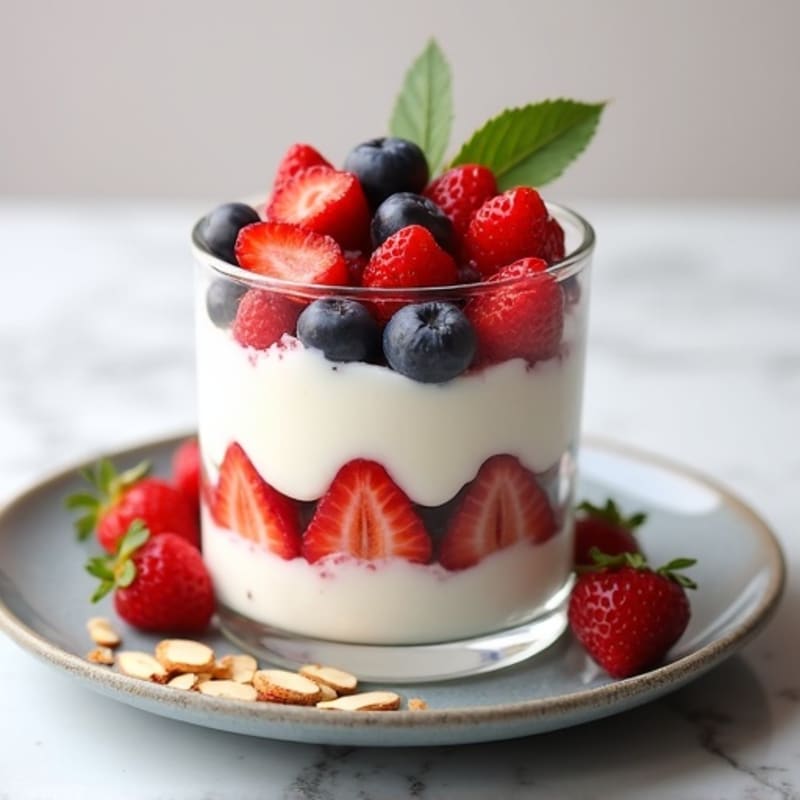 Greek Yogurt Protein Parfait with Berries and Almonds