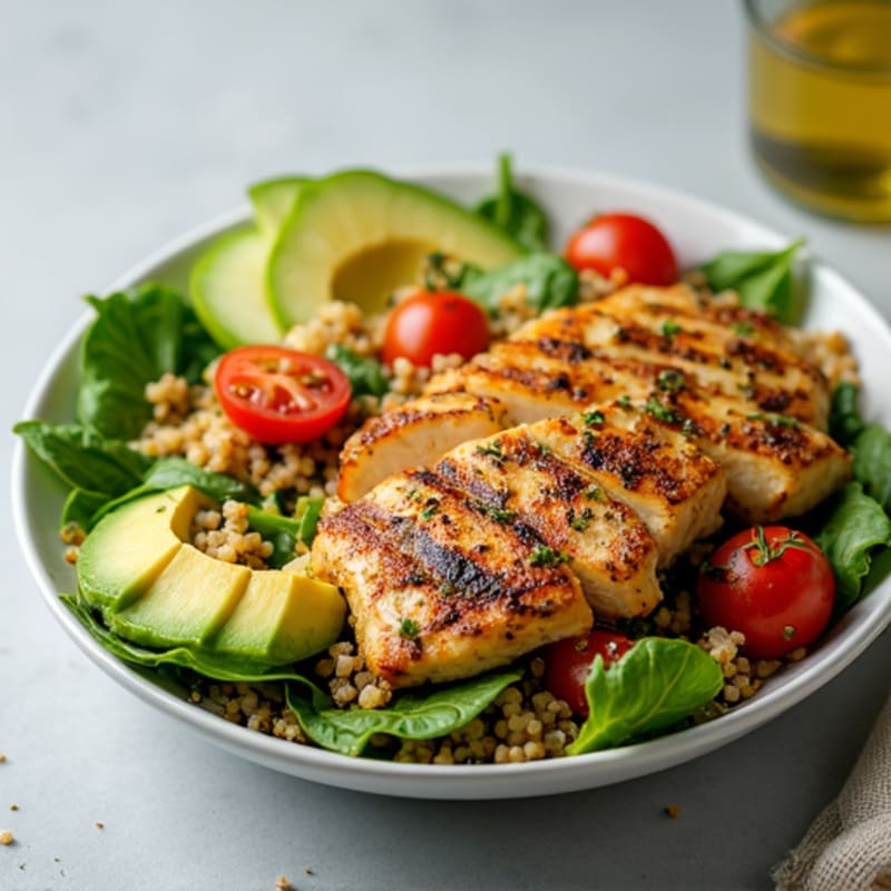 Grilled Chicken and Quinoa Salad with Avocado