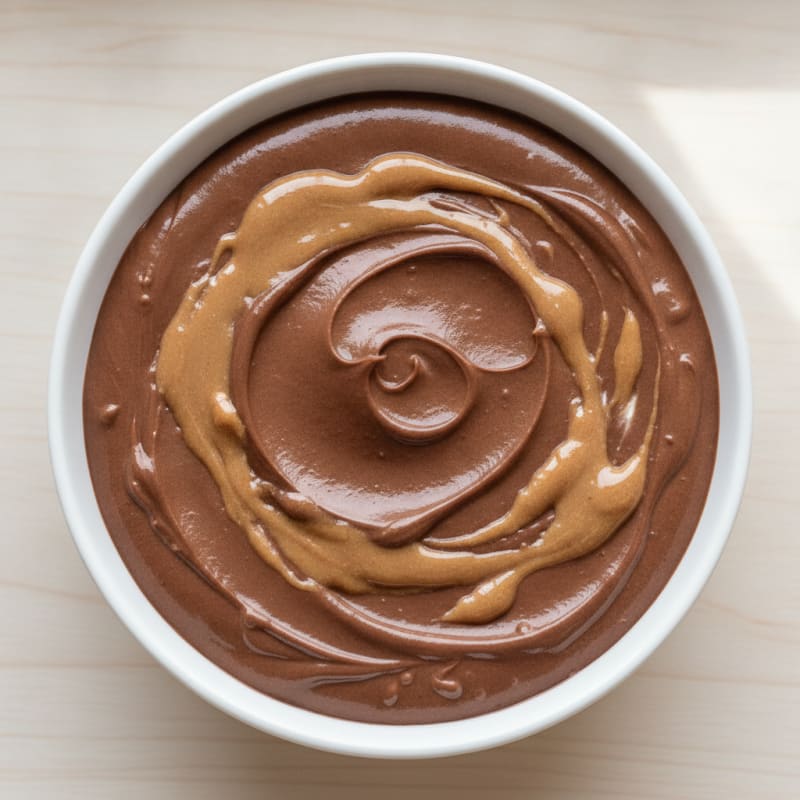 Silky Chocolate Protein Pudding with Almond Butter Swirl