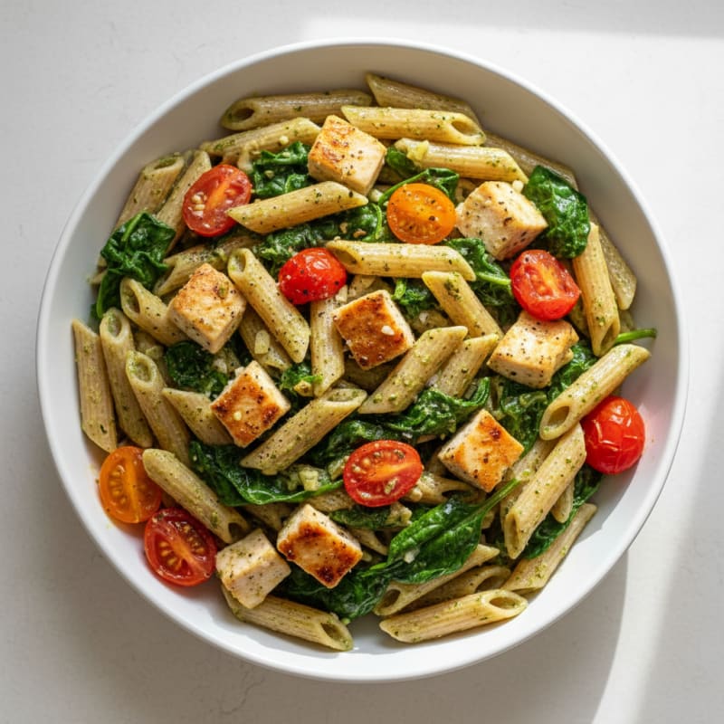 Creamy Pesto Whole Wheat Pasta