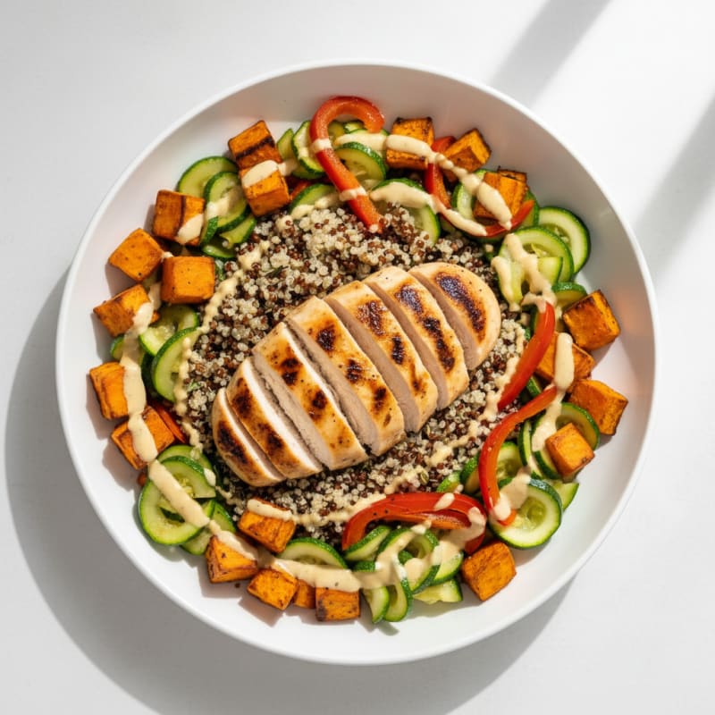 Grilled Chicken and Quinoa Veggie Bowl