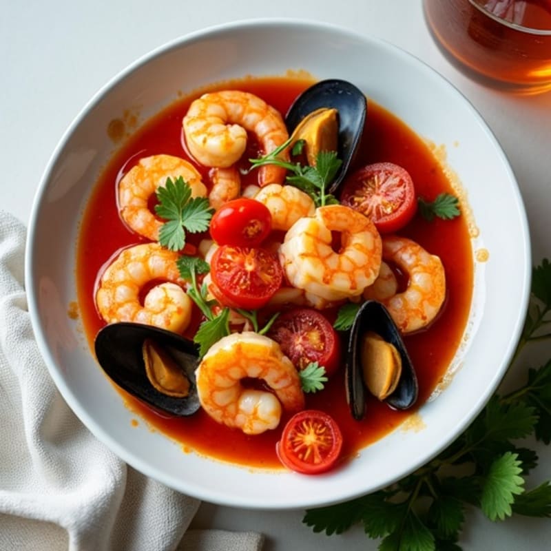 Herb-Garlic Seafood Cioppino with Fresh Tomatoes