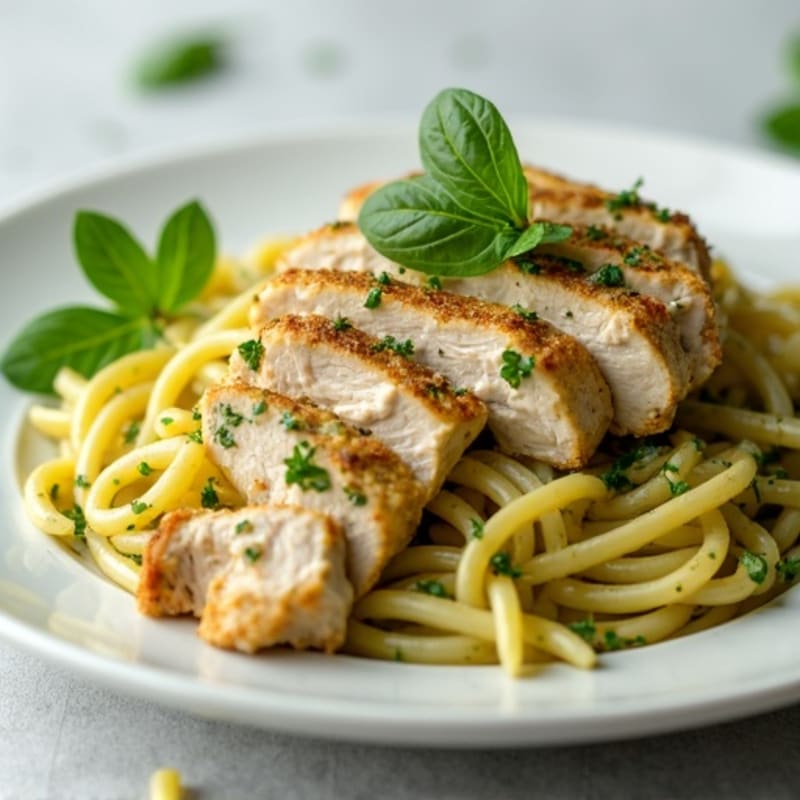 Creamy Pesto Chicken Pasta with Fresh Herbs