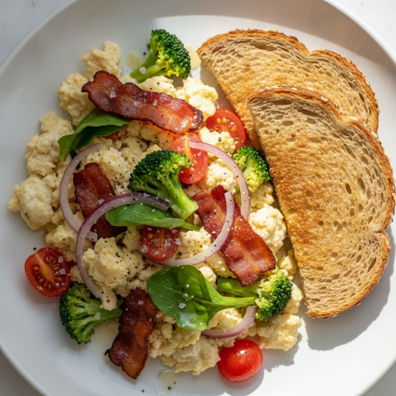 Broccoli and Egg Scramble with Ezekiel Toast