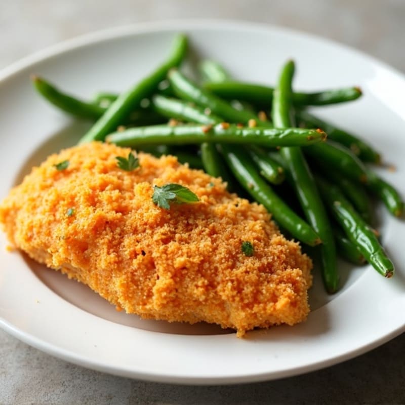 Crispy Orange Chicken with Roasted Green Beans