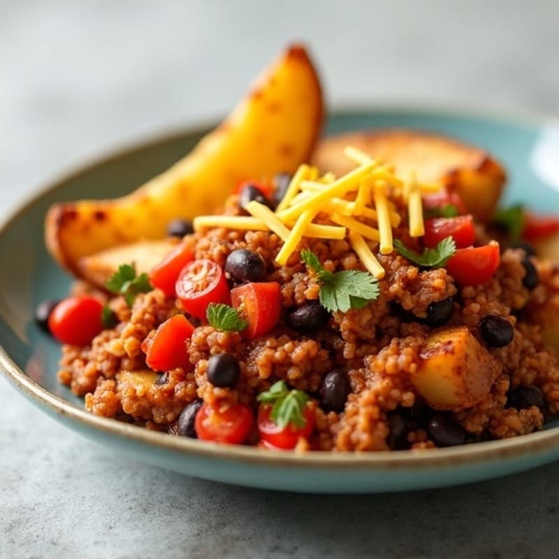 Crispy Loaded Potato Wedges with Lean Turkey Chili