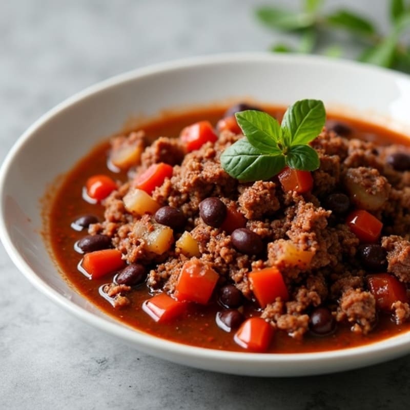 Rich Cocoa-Spiced Beef and Black Bean Chili