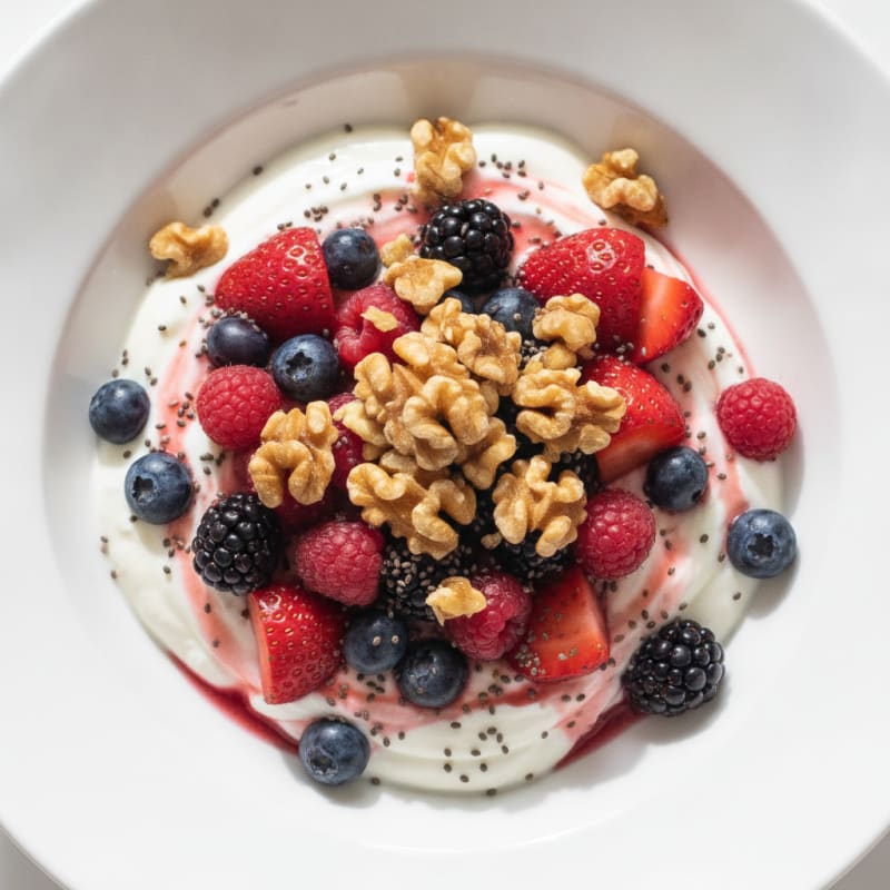 Creamy Greek Yogurt Parfait with Mixed Berries and Chia Seeds