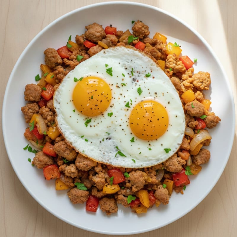 Sheet Pan Sausage and Egg Hash