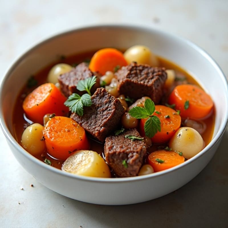 Tender Slow-Cooked Beef with Root Vegetables