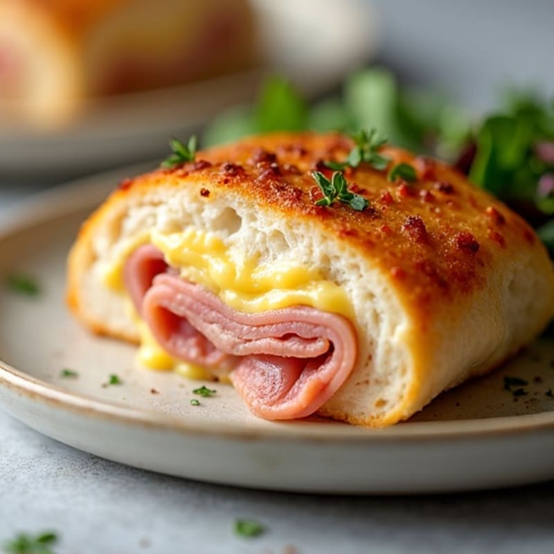 Baked Chicken Breast Stuffed with Lean Ham and Melted Swiss