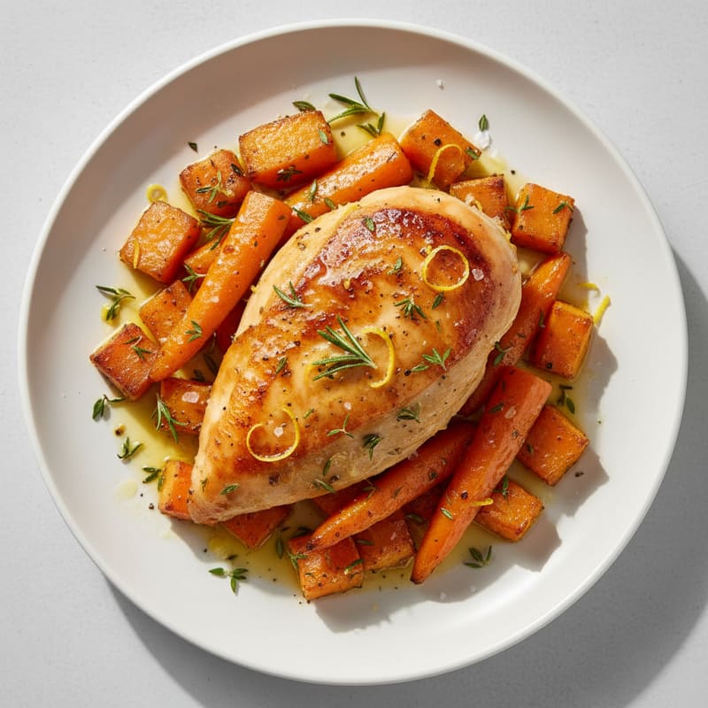 Lemon-Herb Roasted Chicken with Root Vegetables