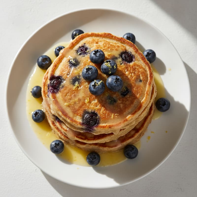 Blueberry Ricotta Pancakes with Lemon Zest