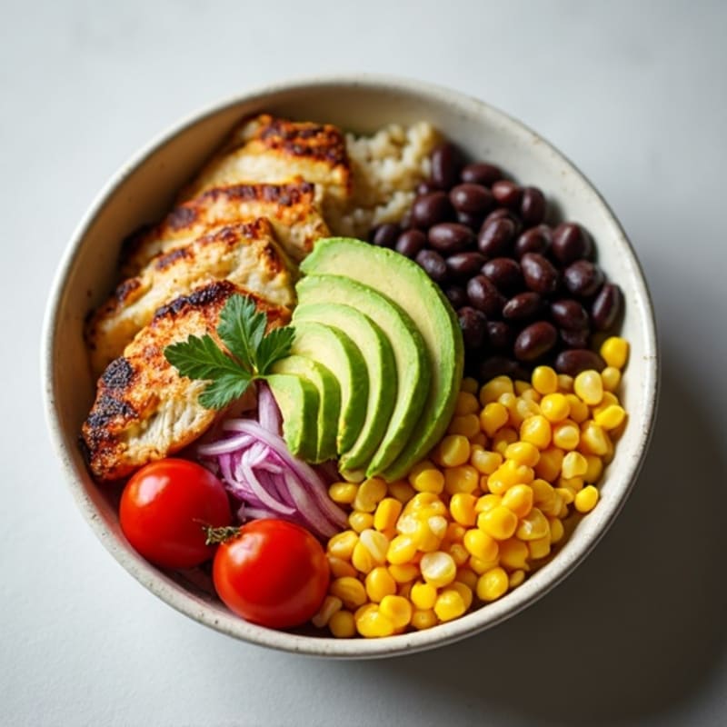 Fresh Black Bean Burrito Bowl with Creamy Avocado
