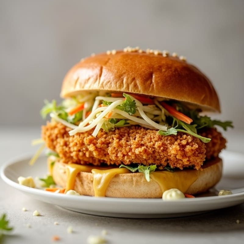 Crispy Baked Chicken Sandwich with Crunchy Slaw