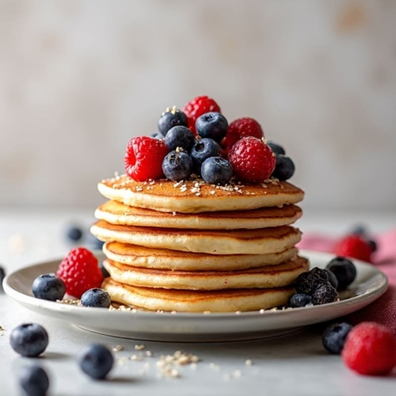 Fluffy High-Protein Berry Pancakes