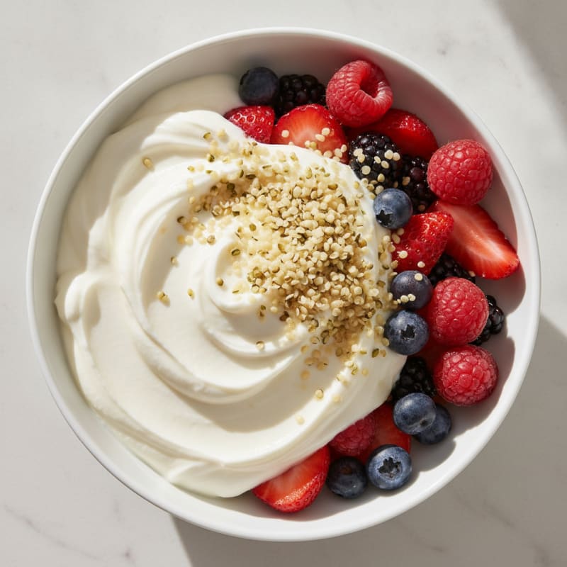 Vanilla Greek Yogurt Protein Parfait with Berries