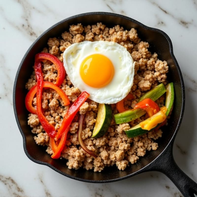 Ground Turkey and Roasted Vegetable Skillet