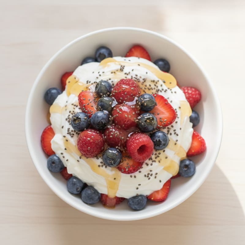 Creamy Greek Yogurt Parfait with Mixed Berries and Chia Seeds