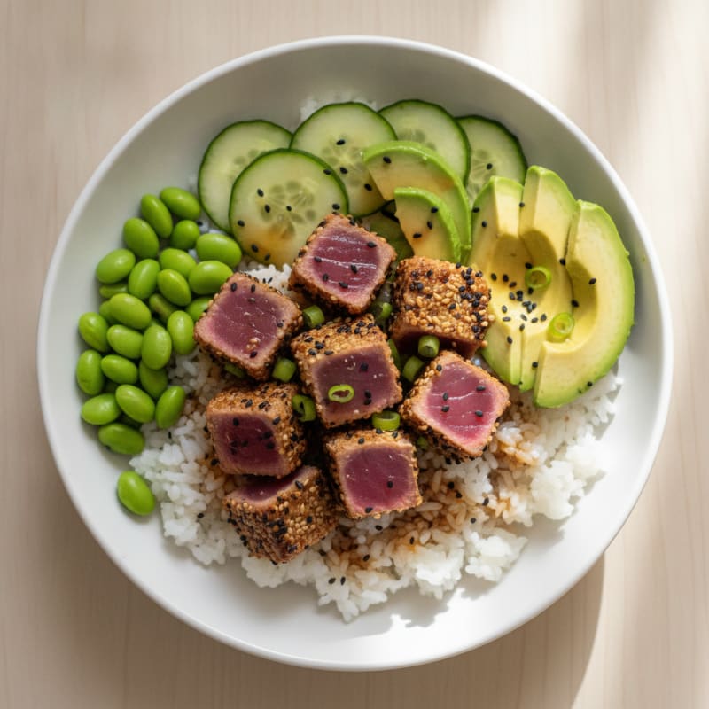 Seared Tuna Poke Rice Bowl