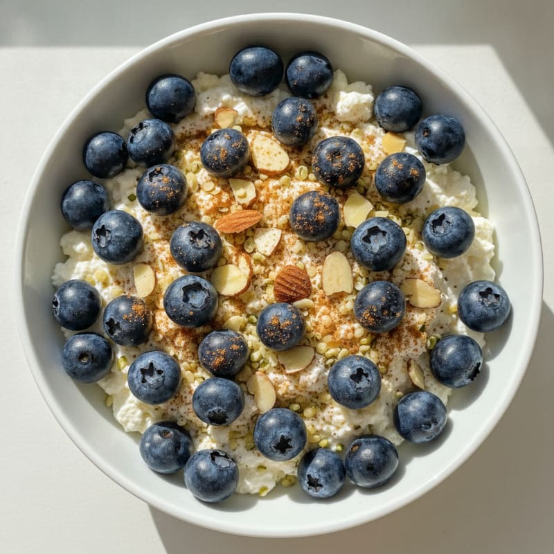 Cottage Cheese with Berries and Almonds