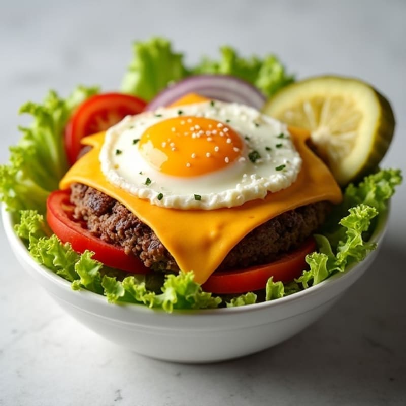 Healthy Lean Ground Beef Big Mac Bowl