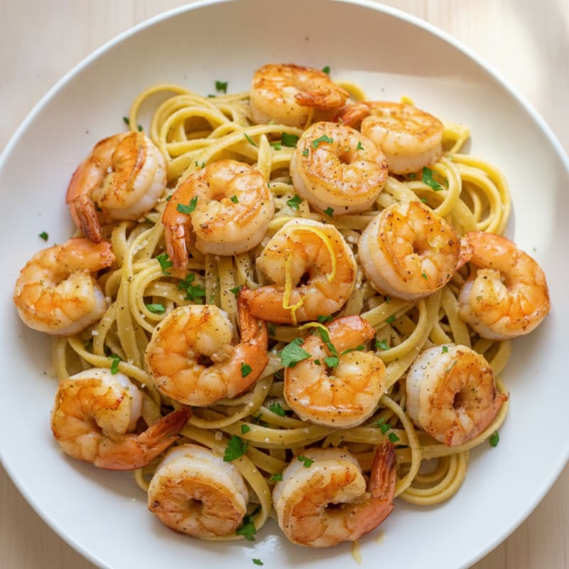 Garlic Butter Prawn Scampi with Linguine