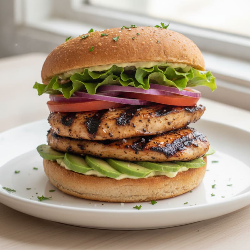 Grilled Balsamic Chicken Thigh Sandwich