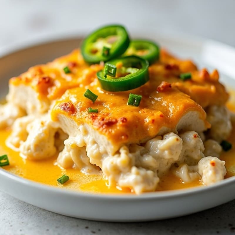 Spicy Creamy Jalapeño Chicken Bake