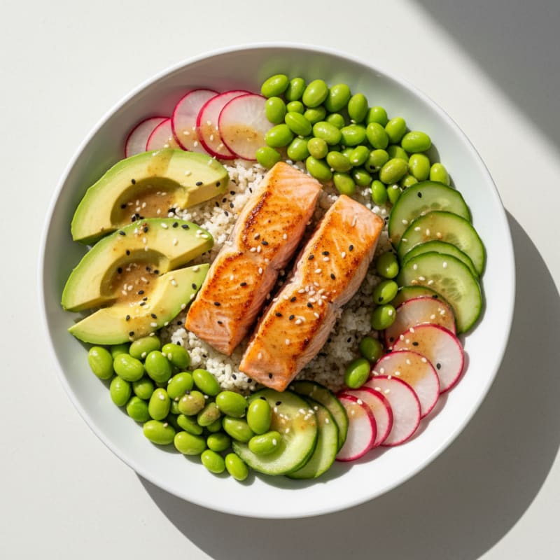 Zesty Salmon and Avocado Sushi Bowl