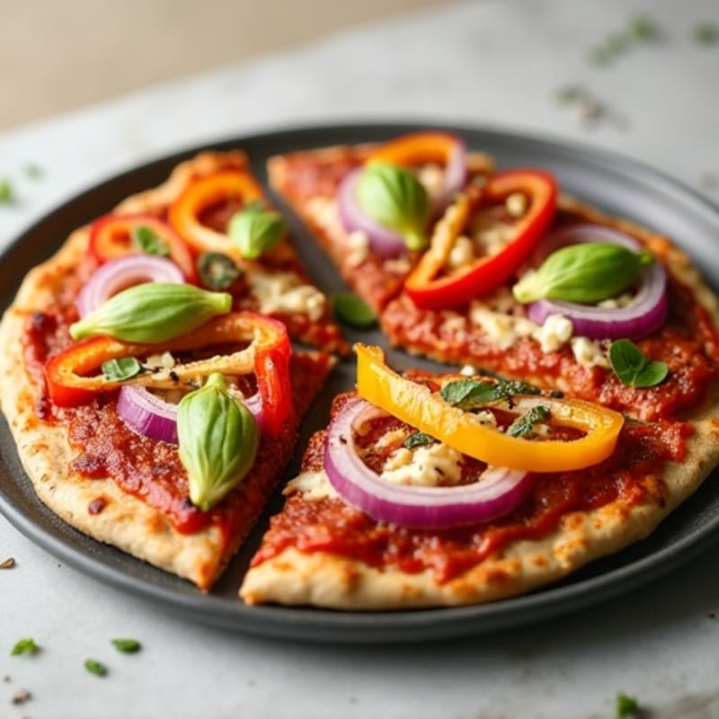 Chicken BBQ Ranch Pizza with Roasted Vegetables