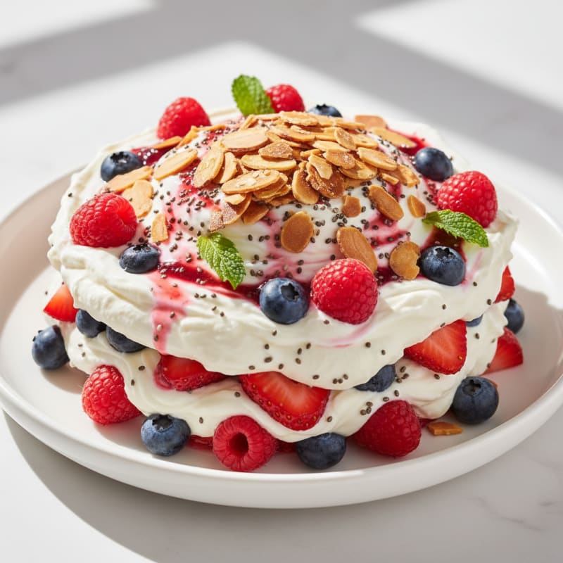 Greek Yogurt Protein Parfait with Mixed Berries