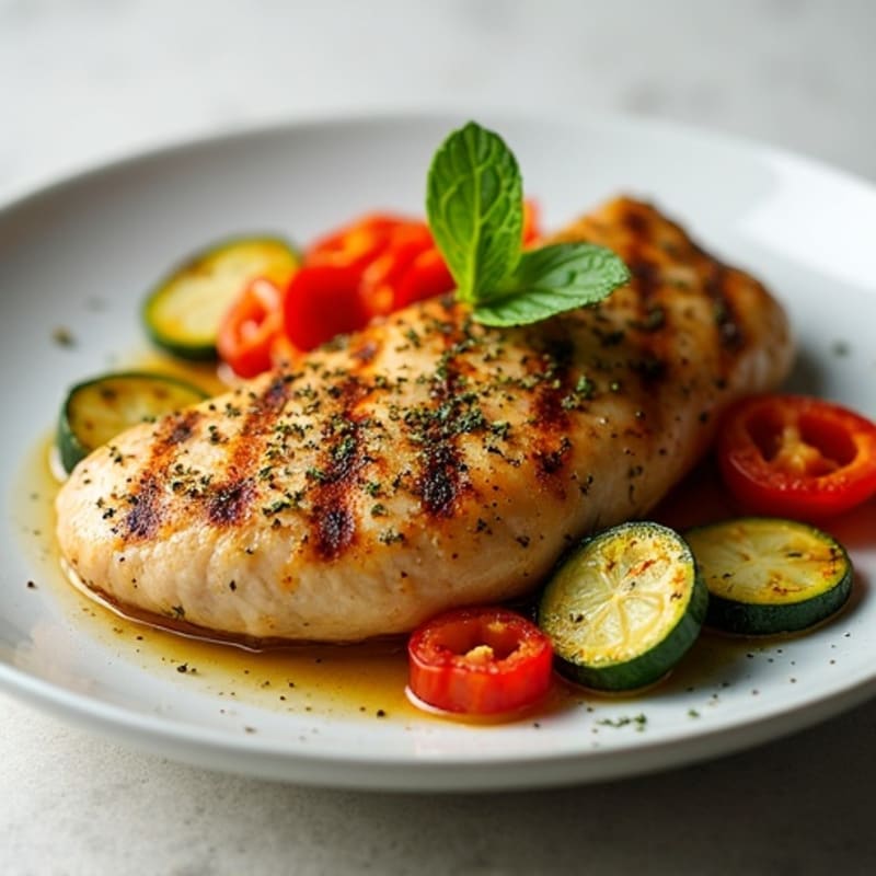 Herb-Crusted Pan Seared Chicken with Roasted Vegetables