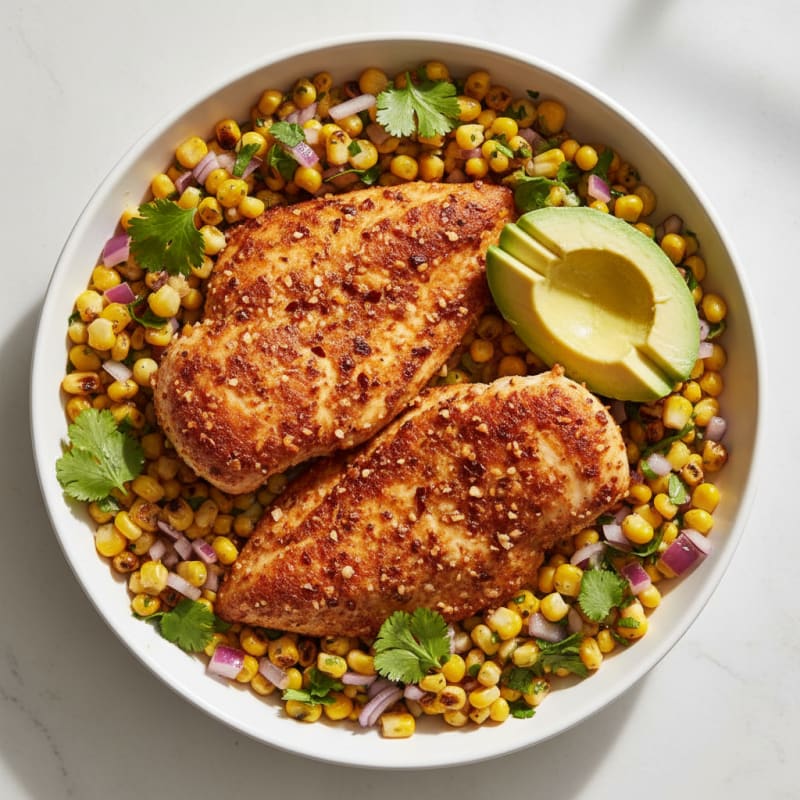 Crispy Chipotle Chicken with Roasted Corn Salsa