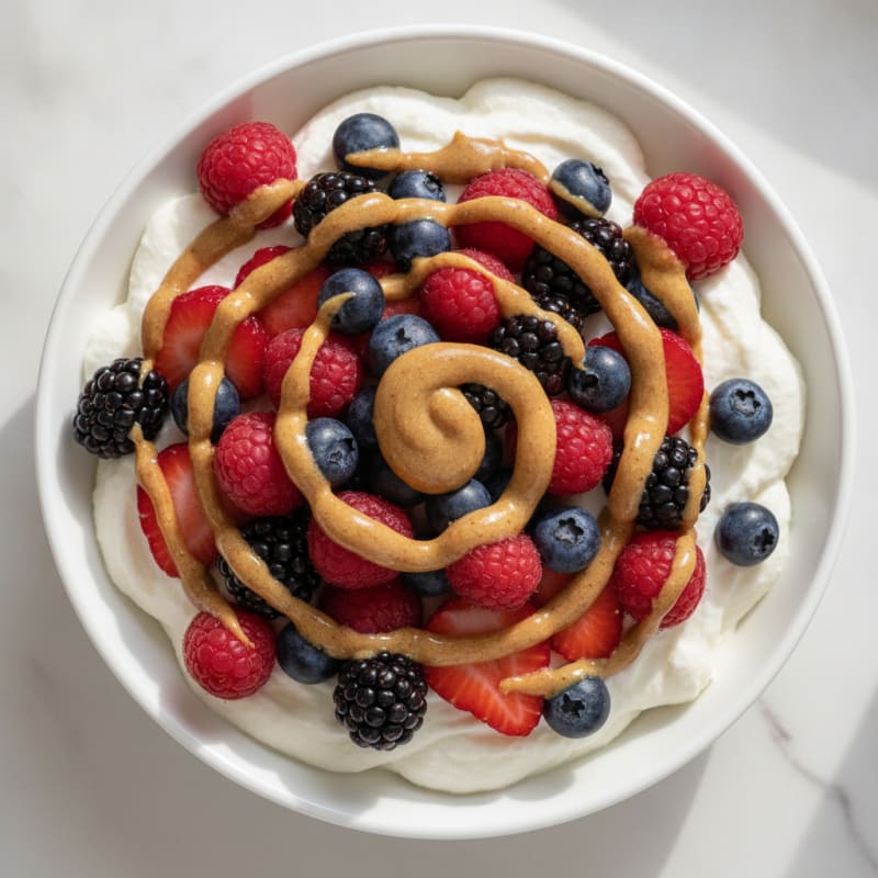 Silky Greek Yogurt Protein Mousse with Mixed Berries