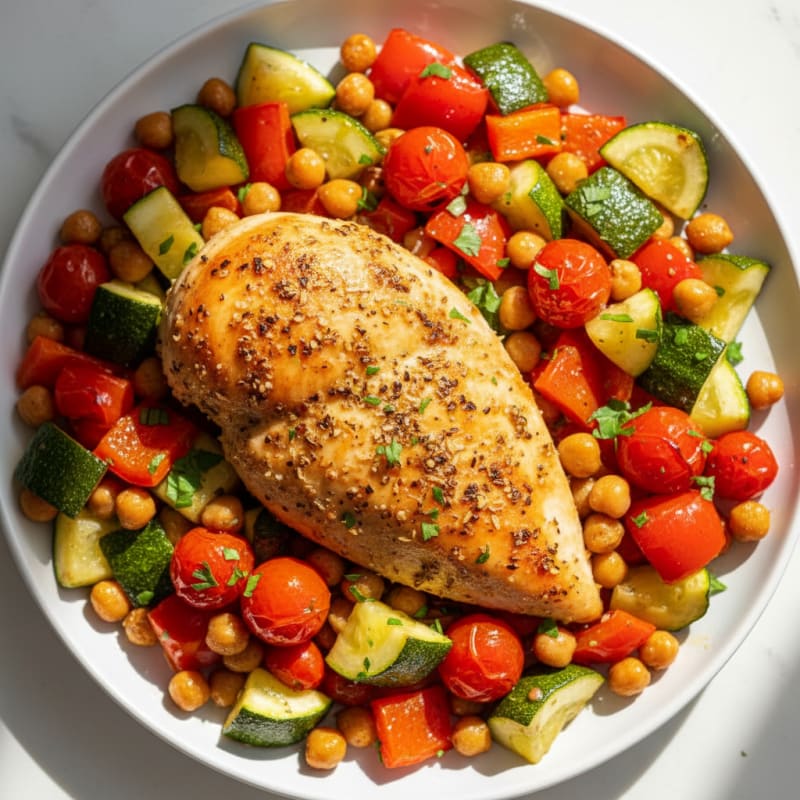Mediterranean Herb-Roasted Chicken with Vegetables