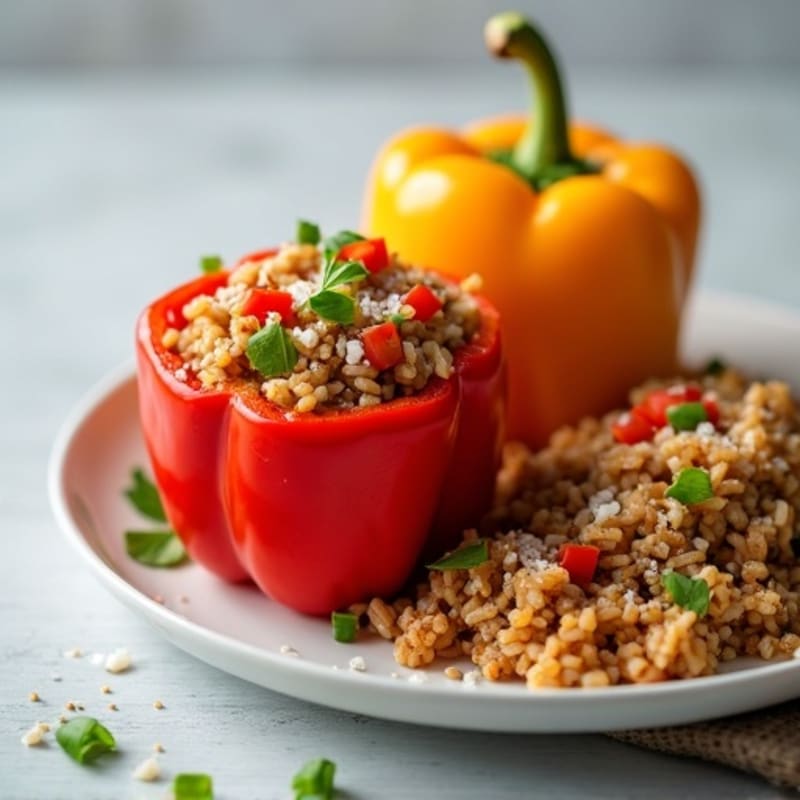 Hearty Stuffed Bell Peppers with Lean Ground Turkey and Brown Rice