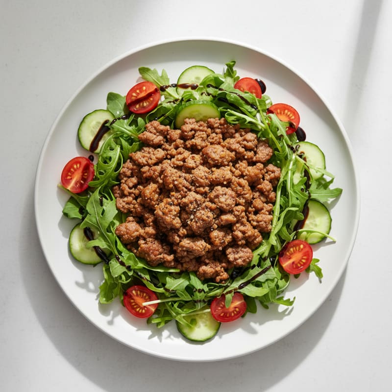 Savory Beef Mince with Fresh Garden Salad